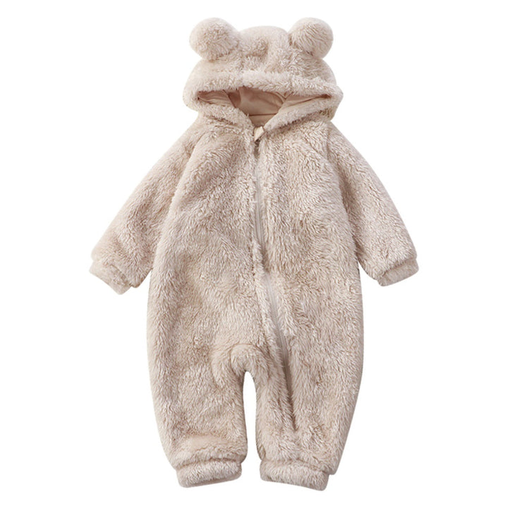 Cartoon Bear Winter Baby Onesie-Beige-0-6 Months-State of Style