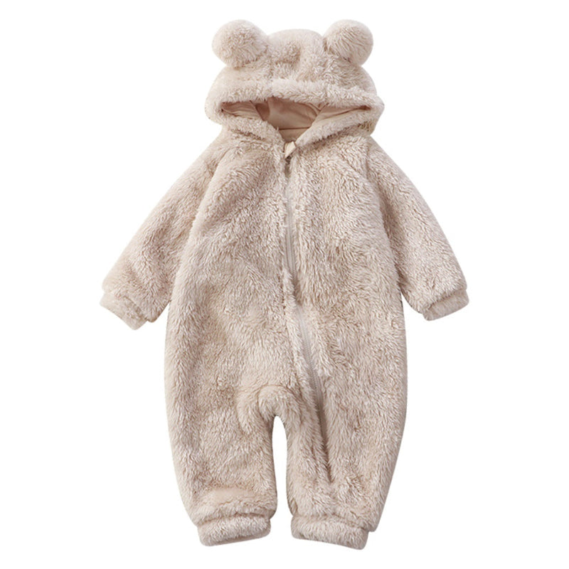 Cartoon Bear Winter Baby Onesie-Beige-0-6 Months-State of Style