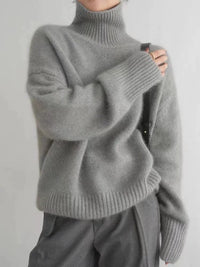 Cashmere Ladies' Turtleneck - Elise-Grey-S-State of Style