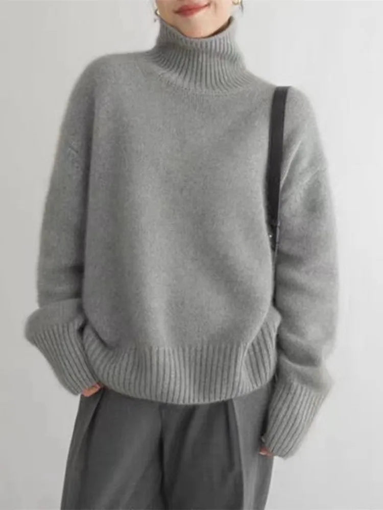 Cashmere Ladies' Turtleneck - Seraphina-Beige-S-State of Style