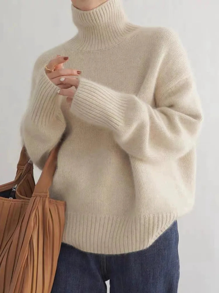 Cashmere Ladies' Turtleneck - Seraphina-Beige-S-State of Style