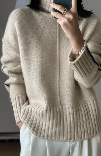 Soft Cashmere Blend Women's Sweater with Collar – Liv