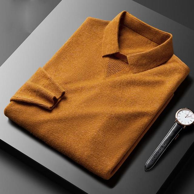 Cashmere Polo Sweater - LuxeRetro-Orange-S-State of Style