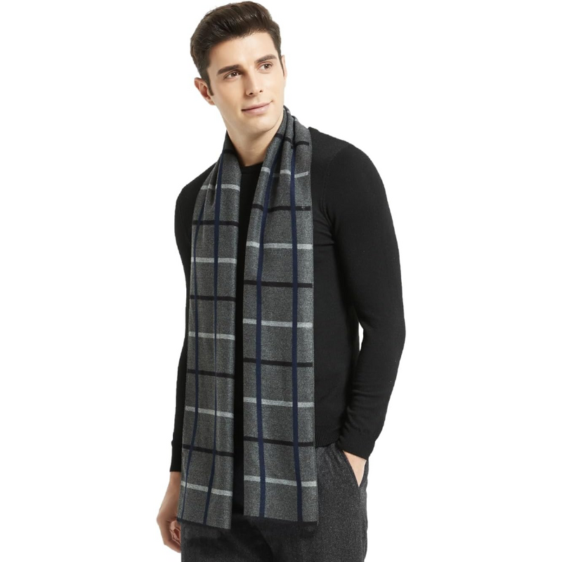 Cashmere Winter Scarf for Men - Ryan-Black/Red-State of Style