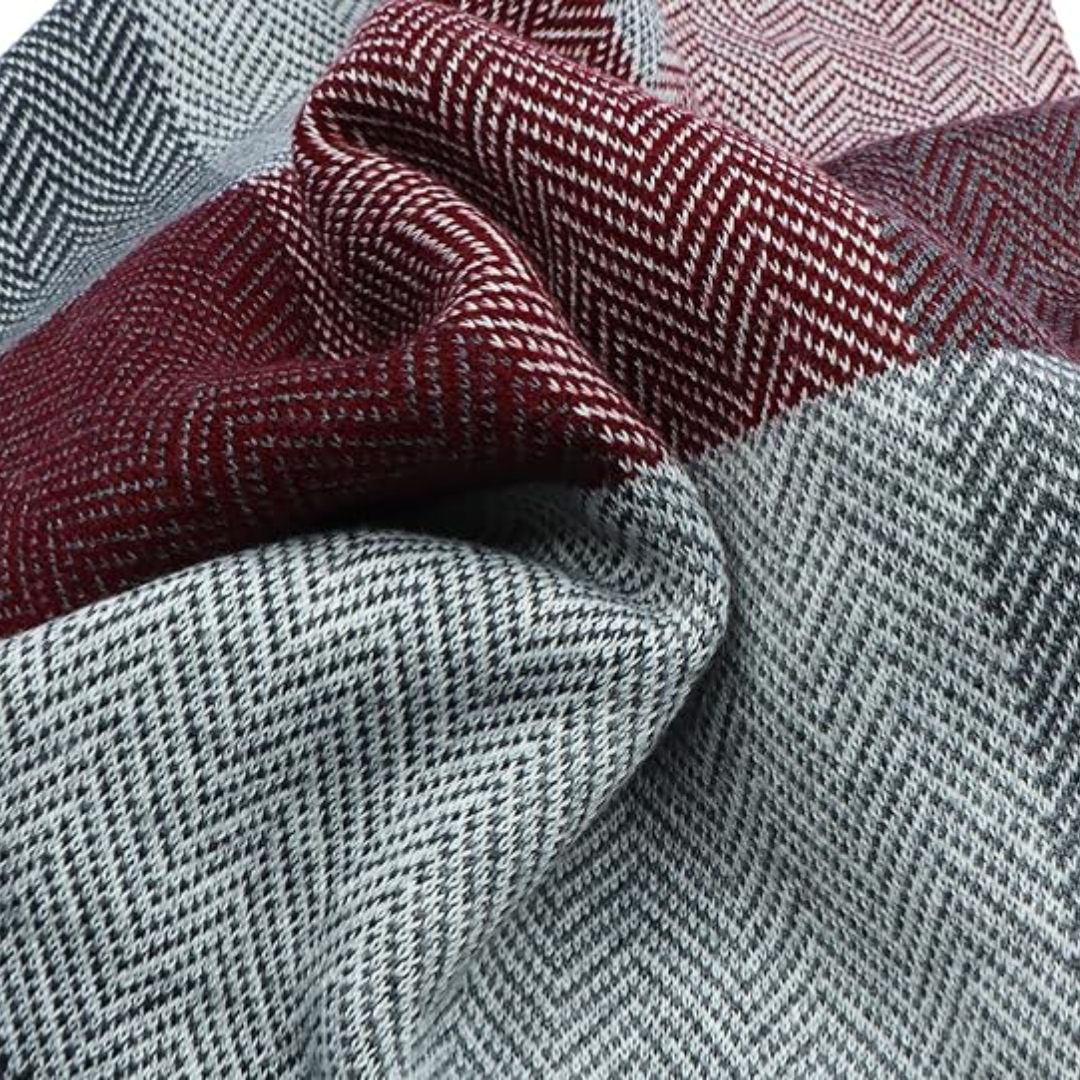 Cashmere Winter Scarf for Men - Ryan-Black/Red-State of Style