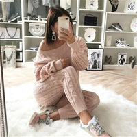 Casual Beige Two-Piece Set | Pullover and Pants-Black-S-State of Style