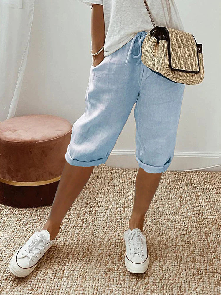 Casual Capri Trousers for Women – Sophie-Blue-S-State of Style