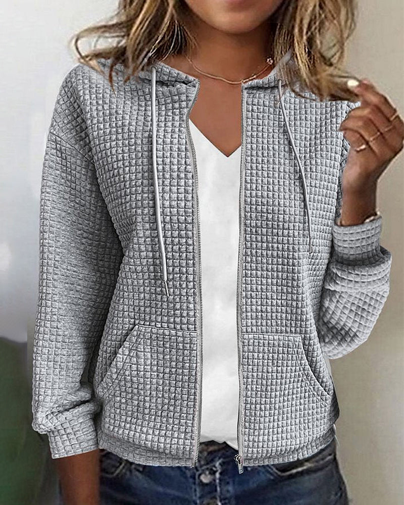 Casual Comfort Women's Jacket with Pockets and Drawstrings - Sophie-Grey-S-State of Style
