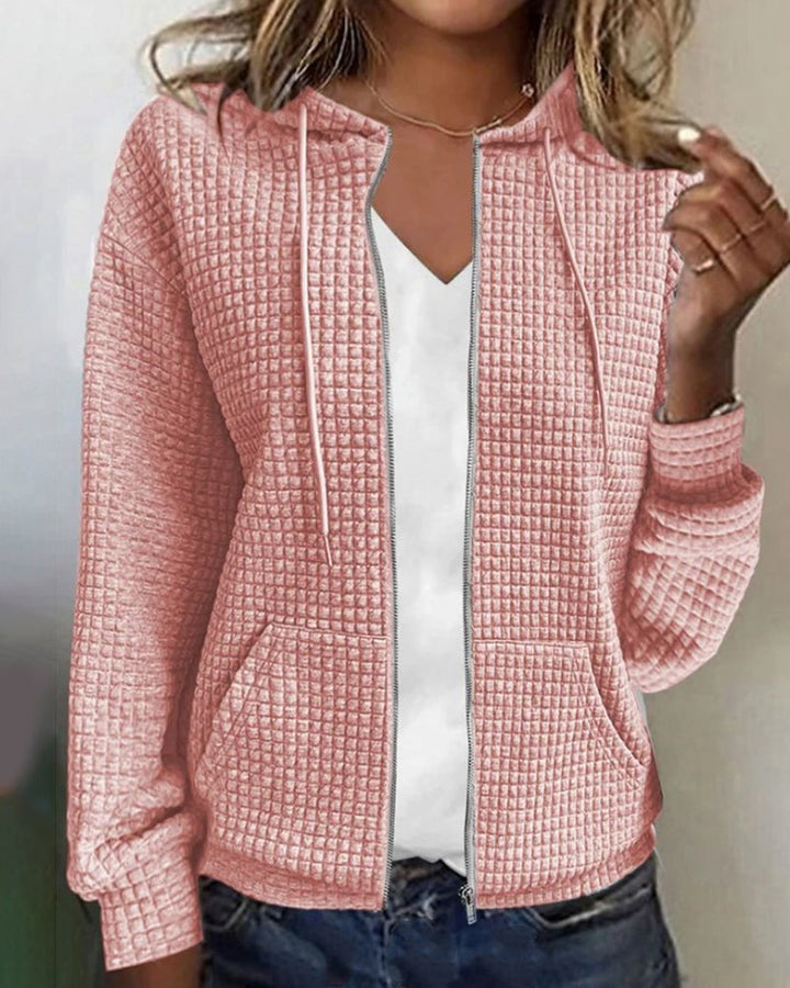 Casual Comfort Women's Jacket with Pockets and Drawstrings - Sophie-Pink-S-State of Style