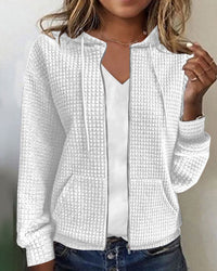 Casual Comfort Women's Jacket with Pockets and Drawstrings - Sophie-White-S-State of Style