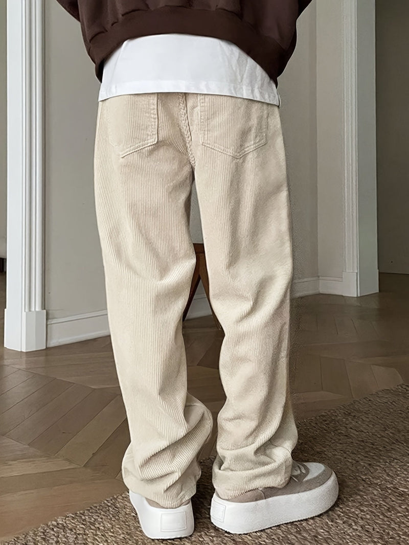 Casual Corduroy Men's Trousers with Drawstring - Mason-Apricot-S-State of Style