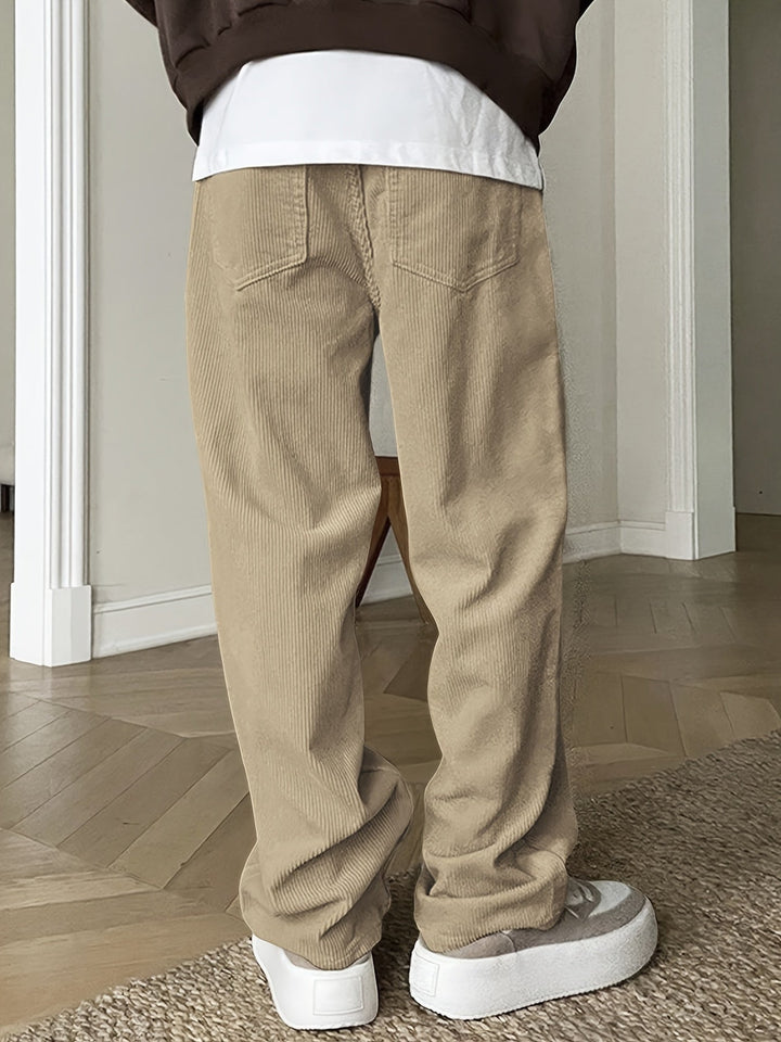 Casual Corduroy Men's Trousers with Drawstring - Mason-Black-S-State of Style