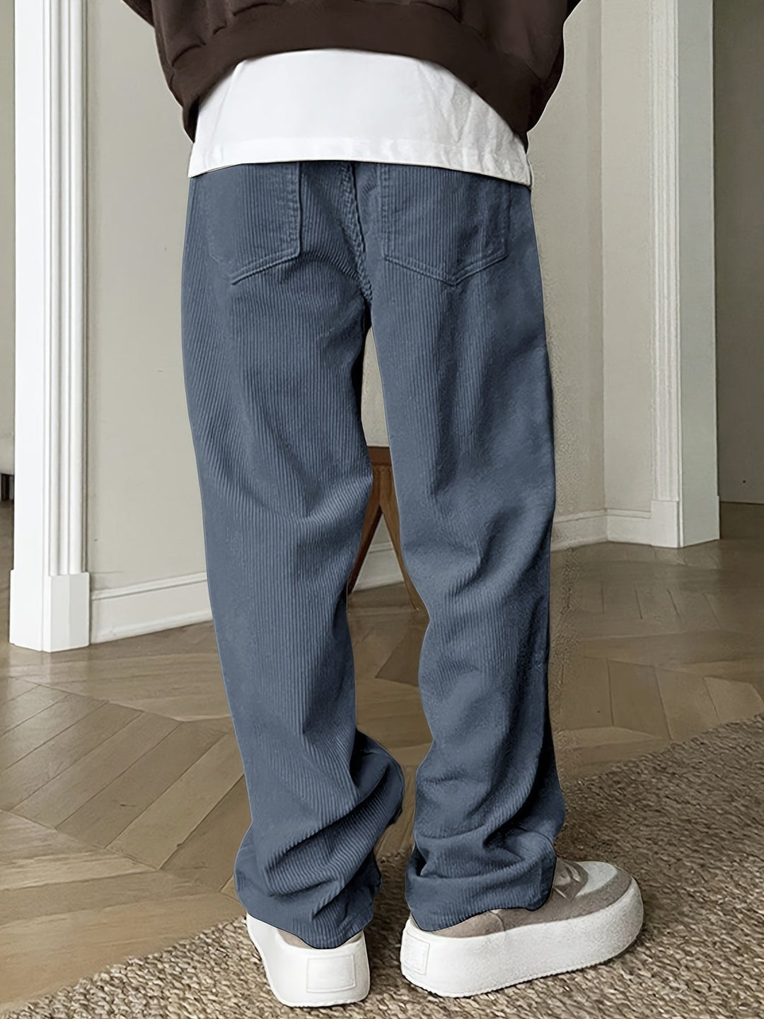 Casual Corduroy Men's Trousers with Drawstring - Mason-Royal Blue-S-State of Style