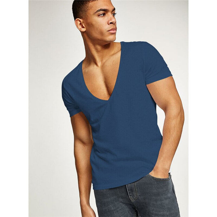Casual & Figure-hugging Men's V-neck T-shirt – Jonas-Black-S-State of Style