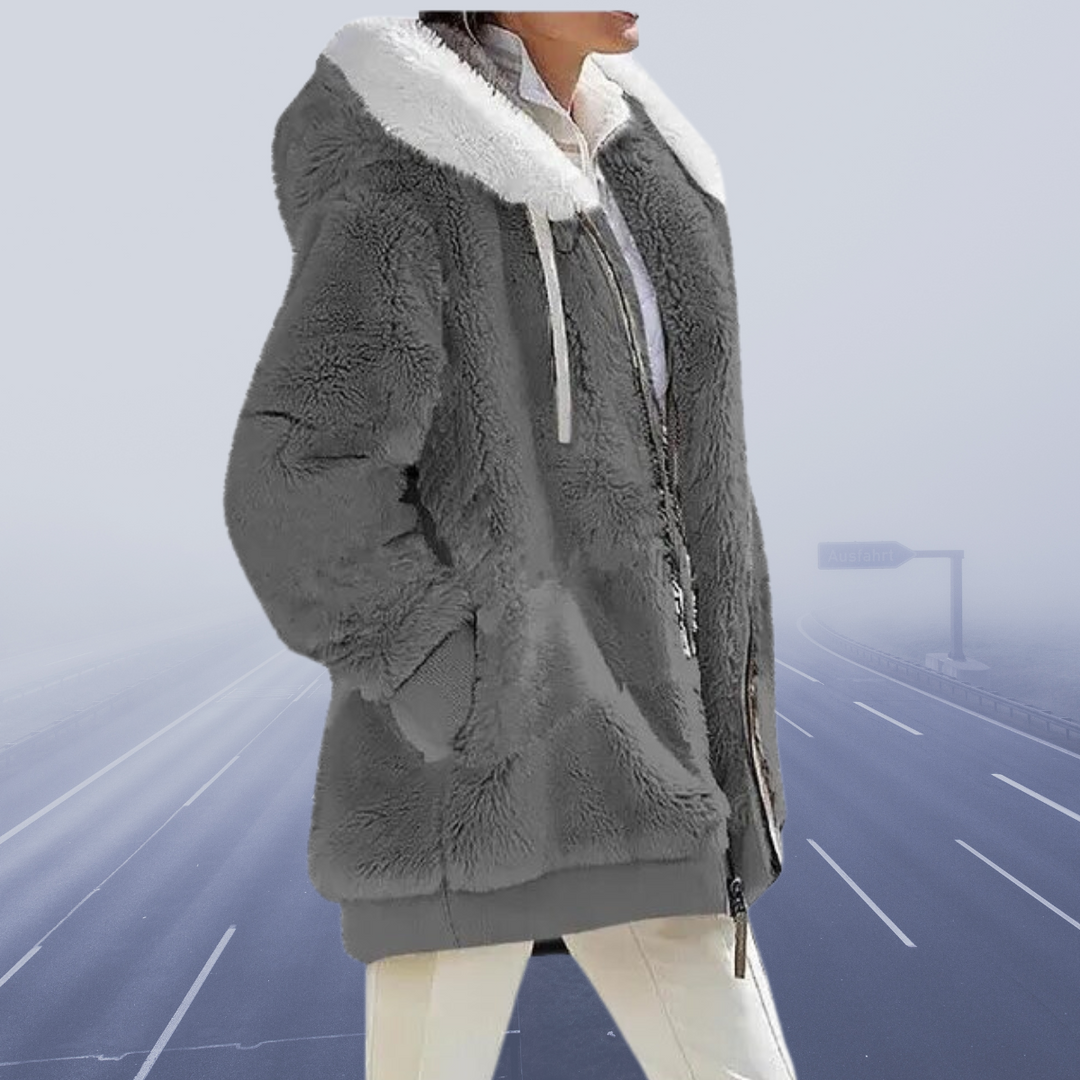 Casual Fleece Vest with Hood - Elena-Dark Grey-S-State of Style
