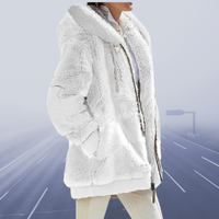 Casual Fleece Vest with Hood - Elena-White-S-State of Style
