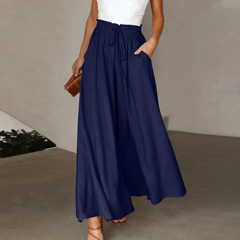 Casual High Waist Trousers for Women - Isla-Dark blue-S-State of Style