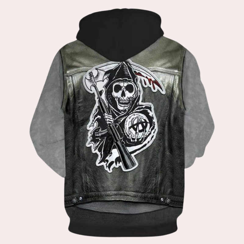 Casual Hoodie with Unique Print for Men - Mason-S-State of Style
