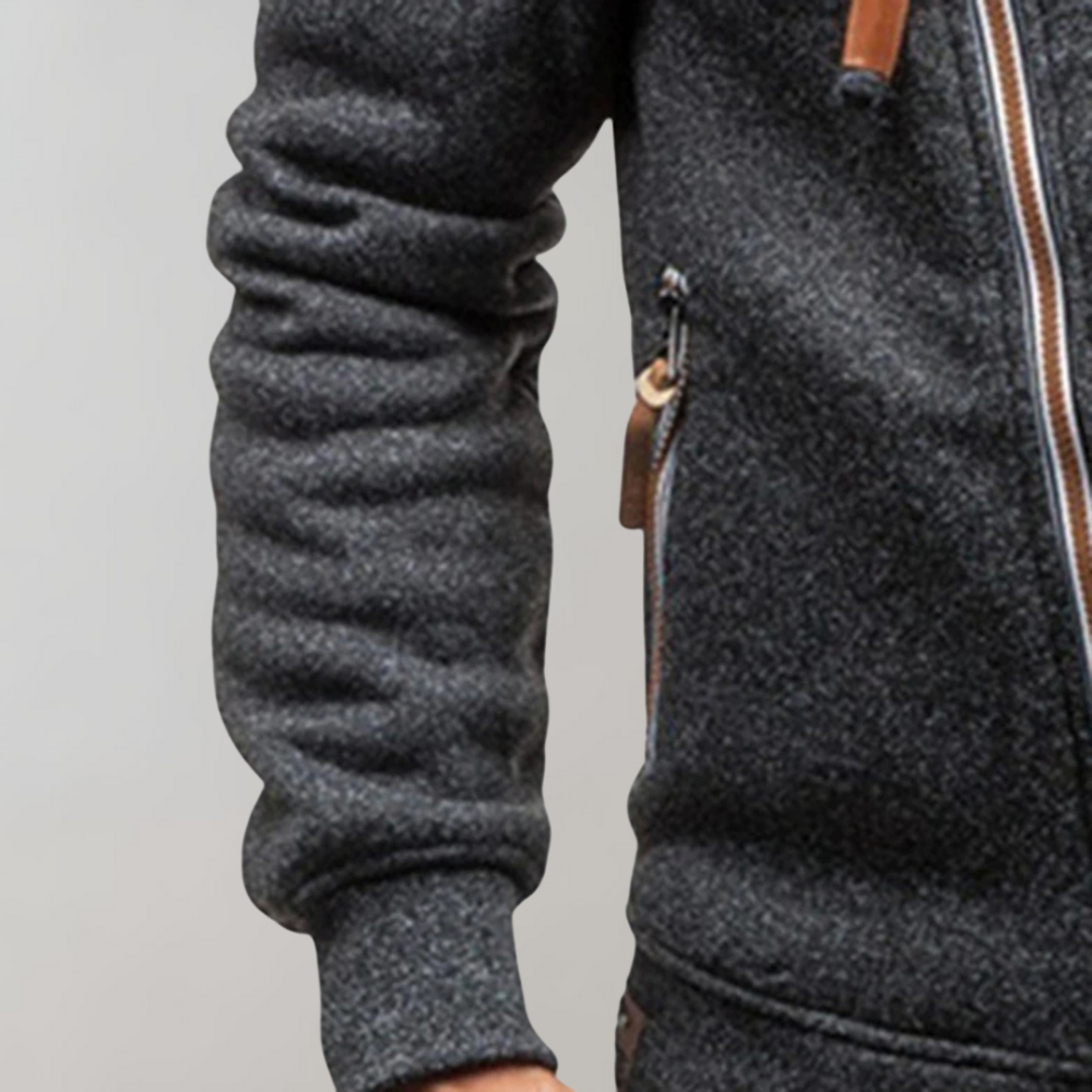 Casual Hoodie with Zip - Orion-Black-S-State of Style