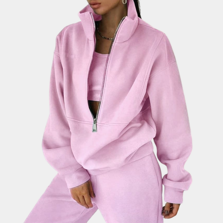 Casual Jogging Suit Set for Women - Riva-Pink-S-State of Style
