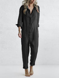Casual Jumpsuit – Liv | 100% Cotton, With Handy Pockets-Black-S-State of Style