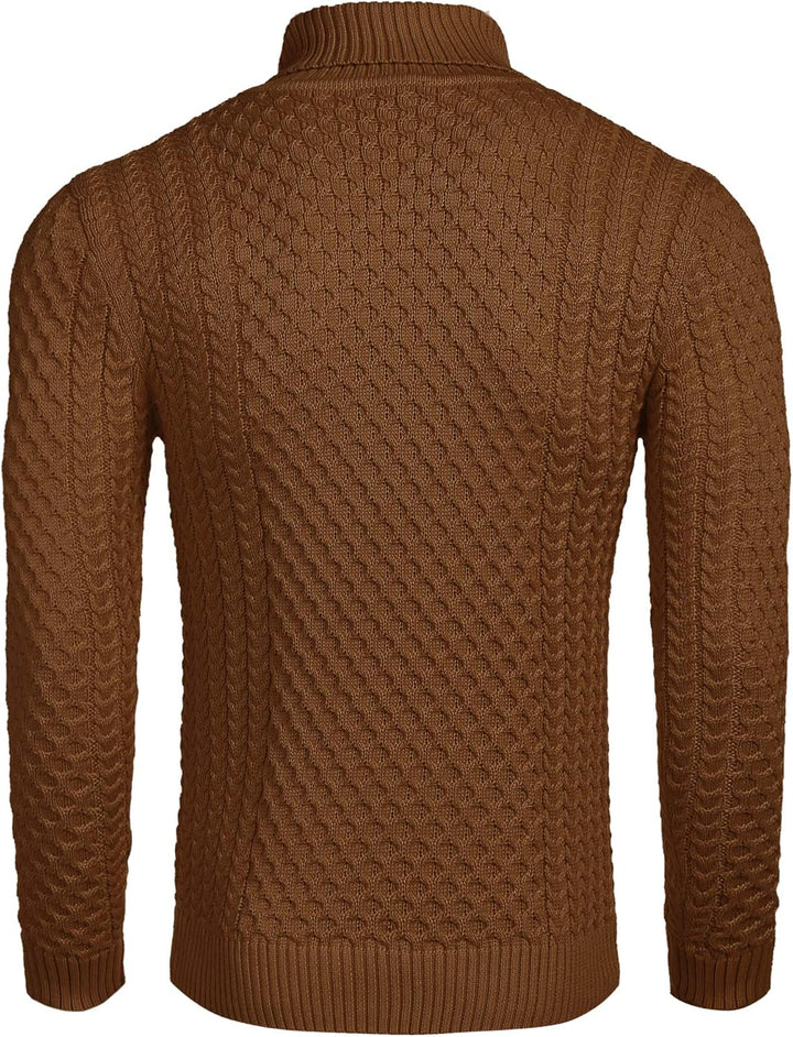 Casual Knit Men's Turtleneck - Sander-Black-S-State of Style