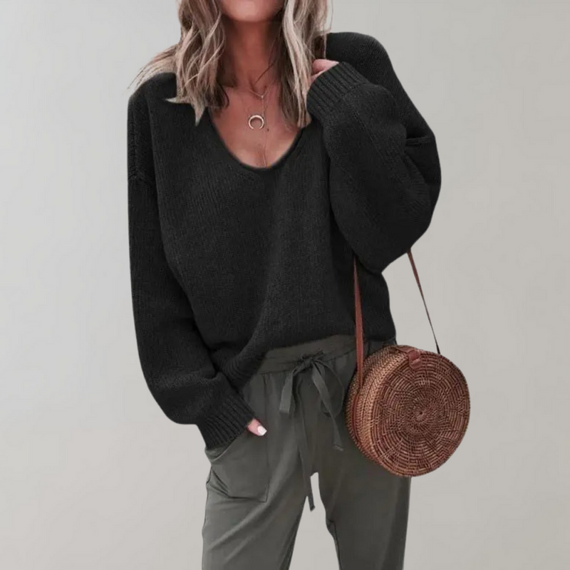 Casual Knit Women’s Sweater - Mila-Black-S-State of Style