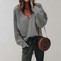 Casual Knit Women’s Sweater - Mila-Dark Grey-S-State of Style