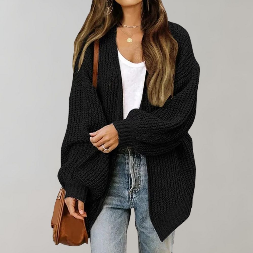 Casual Knitted Women's Cardigan - Aria-Black-S-State of Style