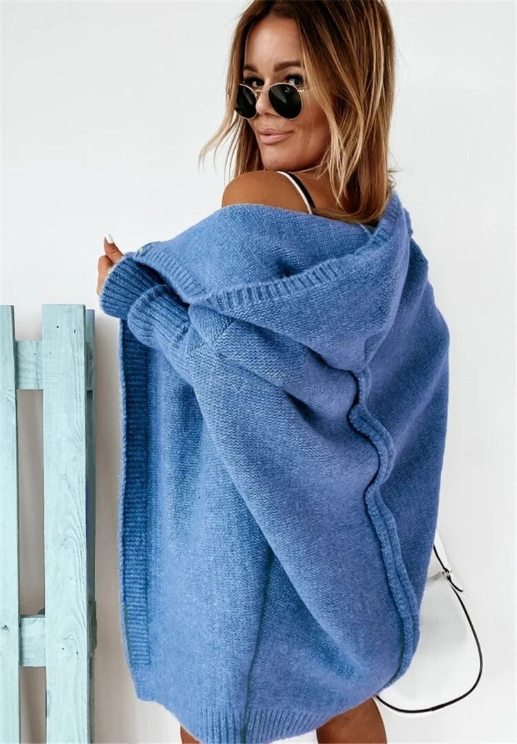 Casual Knitted Women's Cardigan - Eliza-Blue-S-State of Style