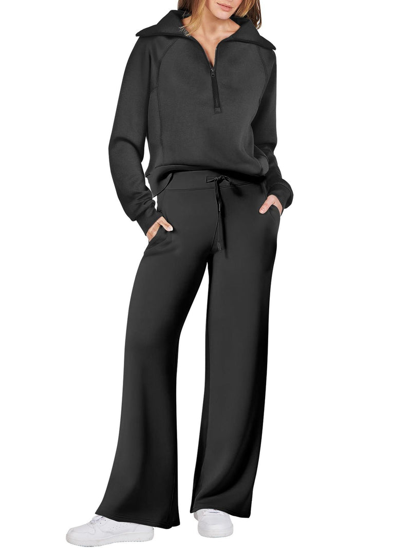 Casual Ladies Lounge Set - Luna-Black-S-State of Style
