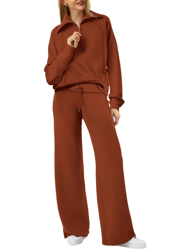Casual Ladies Lounge Set - Luna-Coffee-S-State of Style