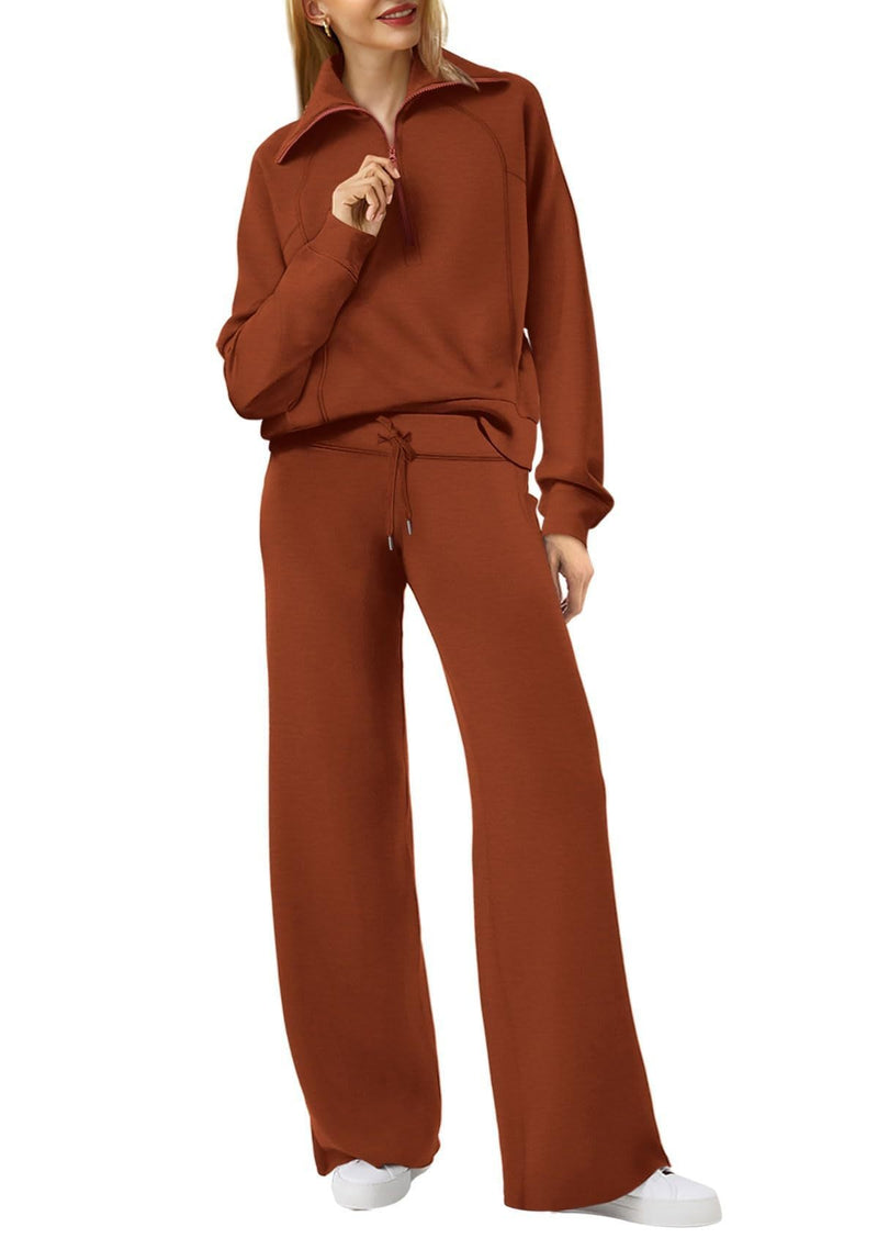 Casual Ladies Lounge Set - Luna-Coffee-S-State of Style