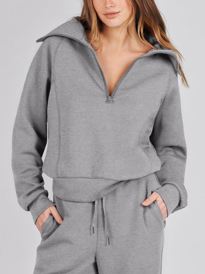 Casual Ladies Lounge Set - Luna-Grey-S-State of Style
