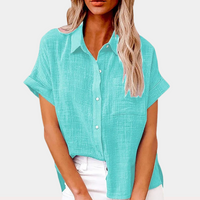 Casual Ladies Summer Blouse – Noémie-Light blue-S-State of Style