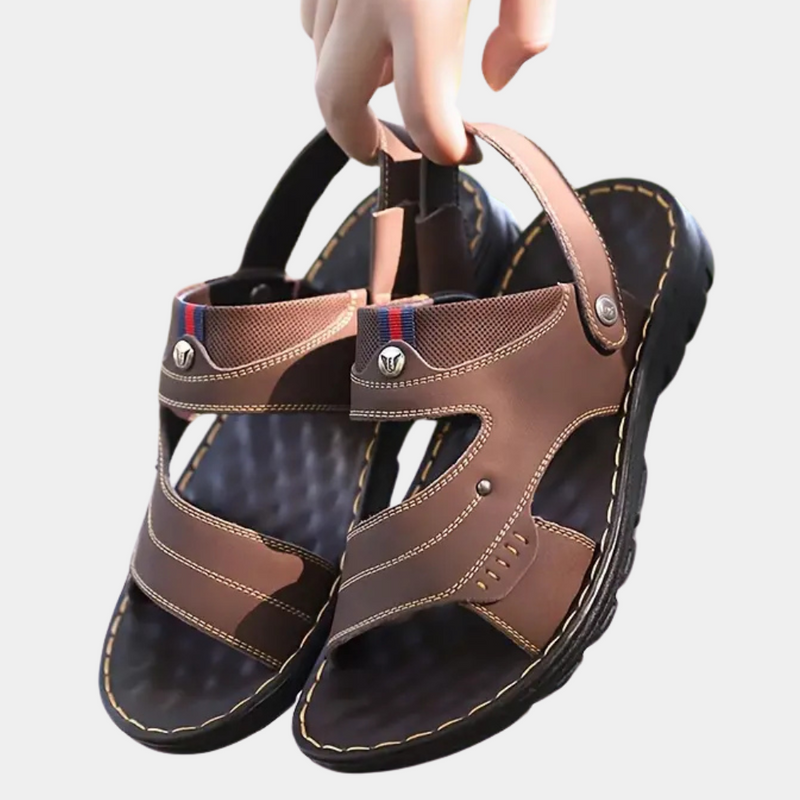 Casual Learning Sandals for Men - Leon-Black-6-State of Style