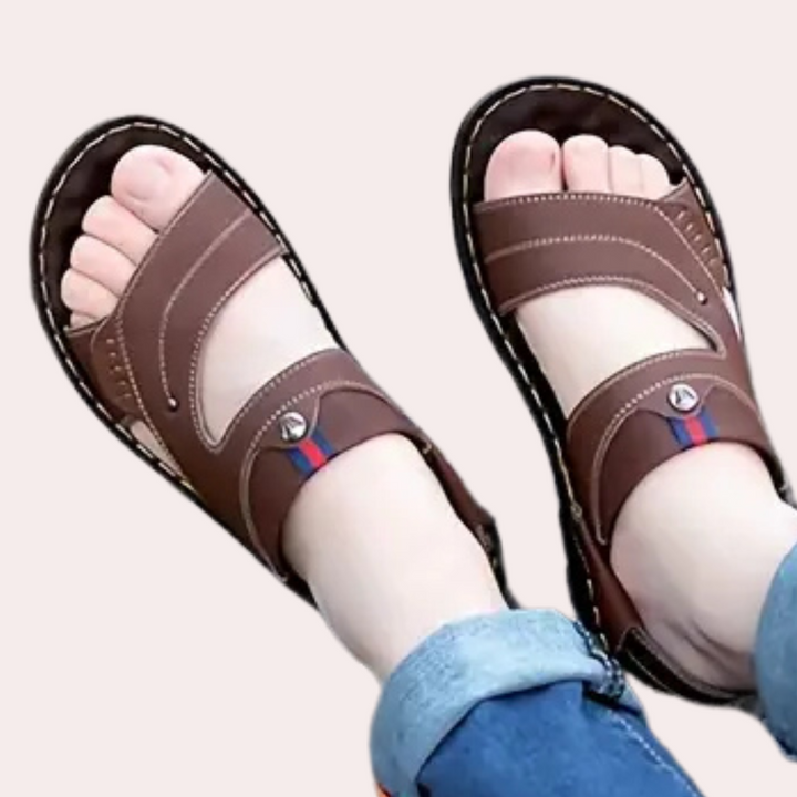Casual Learning Sandals for Men - Leon-Black-6-State of Style