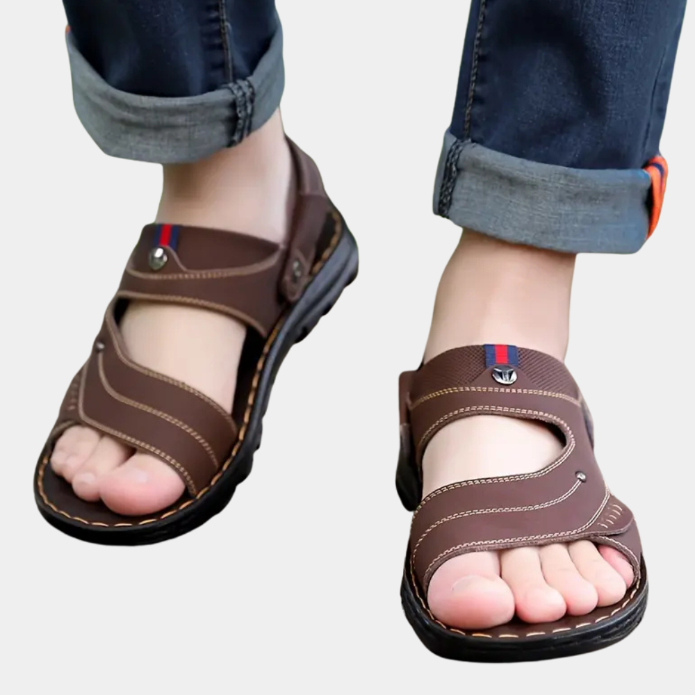 Casual Learning Sandals for Men - Leon-Black-6-State of Style