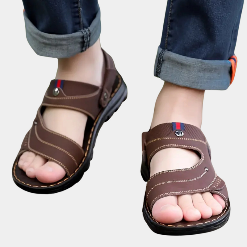 Casual Learning Sandals for Men - Leon-Black-6-State of Style