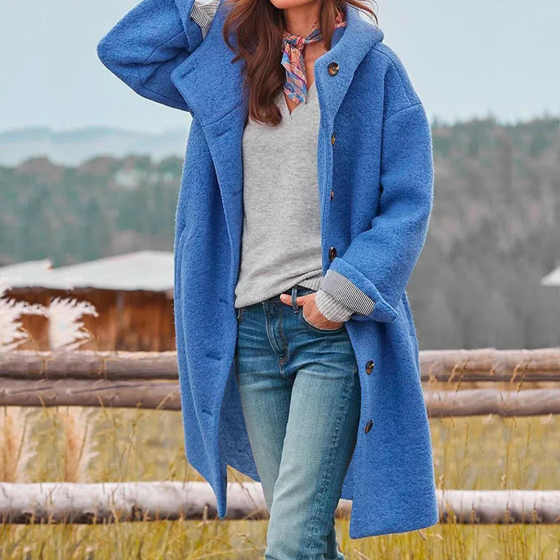 Casual Long Women's Coat - Aria-Blue-S-State of Style