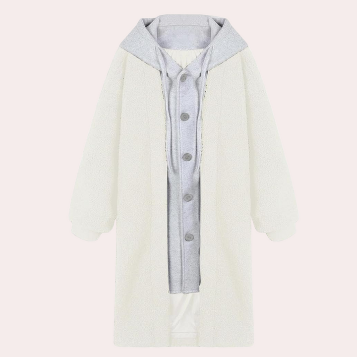 Casual Long Women's Jacket with Hood - Isla-White-XS-State of Style