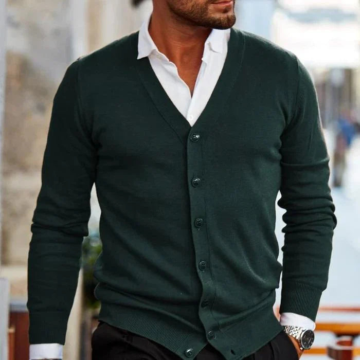 Casual Men's Cardigan - Elias-Dark green-S-State of Style