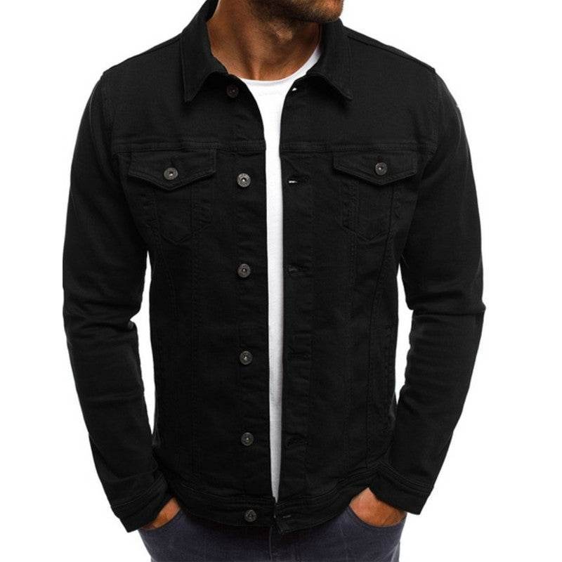 Casual Men's Denim Jacket - Mason-Black-M-State of Style