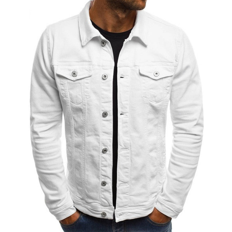 Casual Men's Denim Jacket - Mason-White-M-State of Style