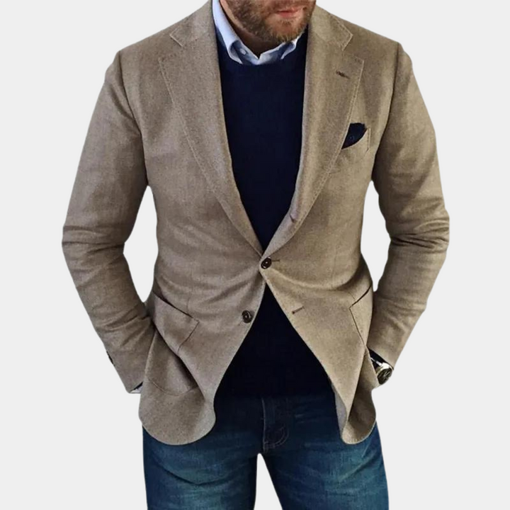 Casual Men's Jacket with Buttons - Mason-Brown-S-State of Style
