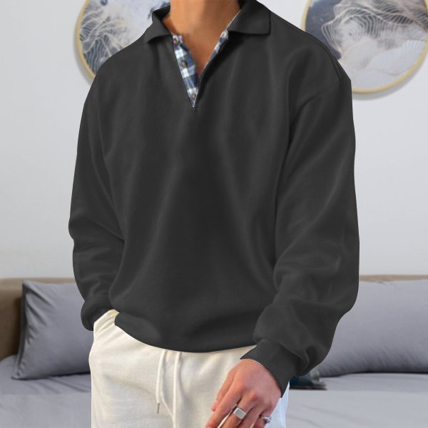 Casual Men's Polo Sweater - Oliver-Black-S-State of Style