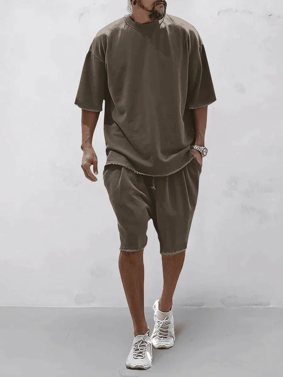 Casual men's sports set in loose-fit style – Cassian-Brown-S-State of Style