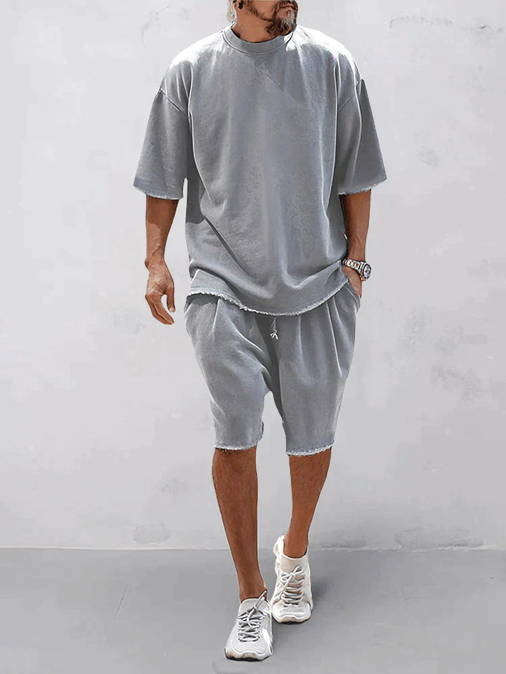 Casual men's sports set in loose-fit style – Cassian-Light grey-S-State of Style