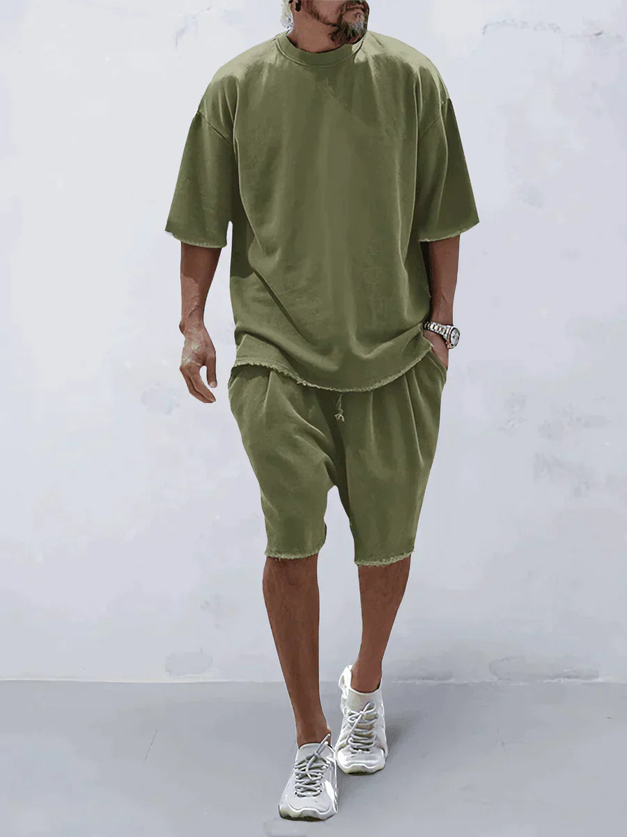 Casual men's sports set in loose-fit style – Cassian-Light grey-S-State of Style