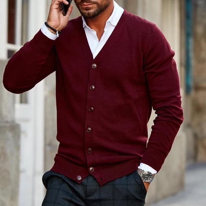 Casual Men's Vest - Ethan-Dark Red-S-State of Style